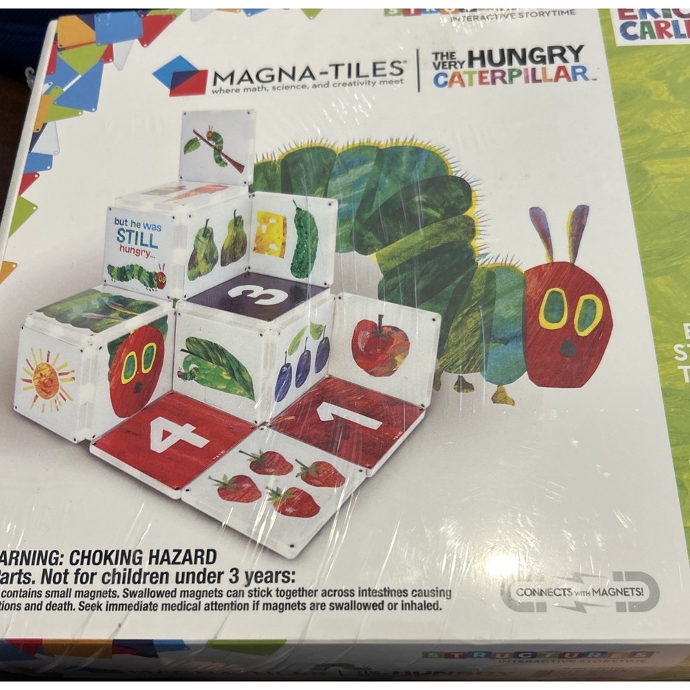 Magna-Tiles The Very Hungry Caterpillar 16pc Magnetic Set Double Sided Brand New